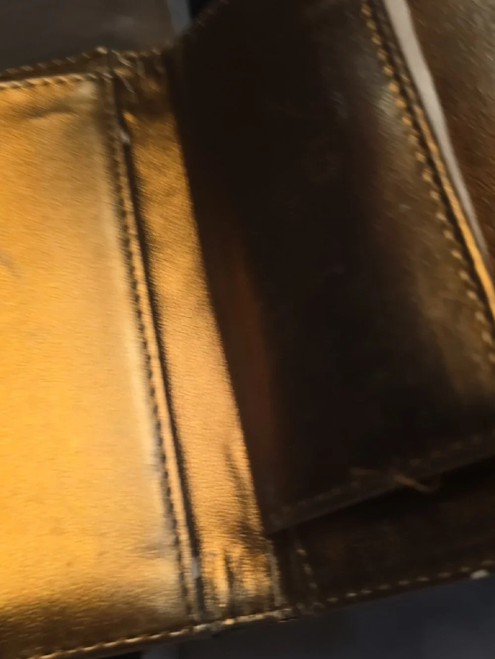 Coach Brown Signature Card Case with Gold Trim and Key Ring